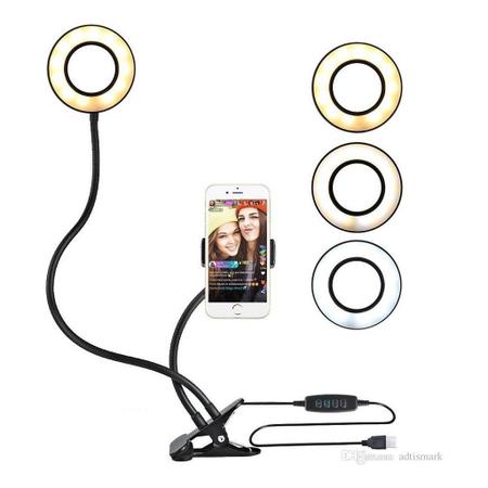 Anel Iluminador LED Flexivel Ring Light Tripe 20cm com Suporte Celular  Universal Selfie r Gravação Fotos Makes - Right Light - Luz de  Selfie - Magazine Luiza