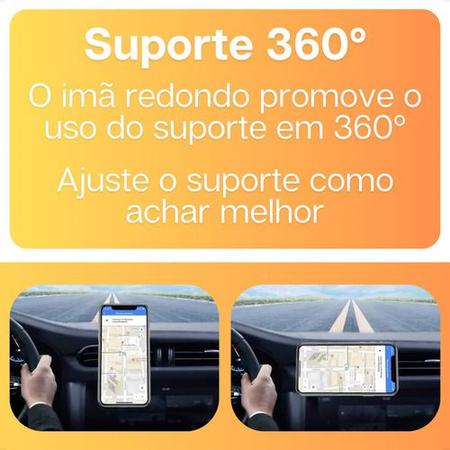 Imagem de Suporte Celular Veicular 360º Magnético Imã Forte Carro Automotivo Telefone Smartphone Ajustável