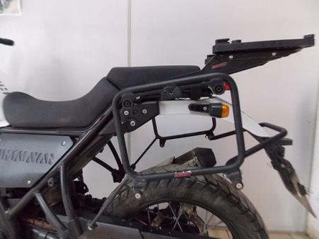 Imagem de * suporte de bau mala lateral ferro traseiro royal enfield himalayan