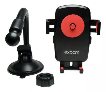 Suporte de Carro Para Celular Encaixe Univeral Fixação por Ventosa 1 Peça - SP-T24S - Exbom Imagem de Suporte de Carro Para Celular Encaixe Univeral Fixação por Ventosa 1 Peça - SP-T24S
