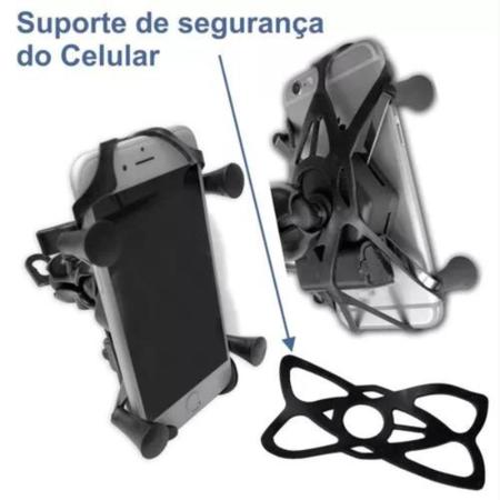 Imagem de Suporte de Celular Carregador Bateria da Moto Bike Bicicleta Triciclo Cross Garra Universal Seguro