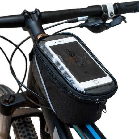 Imagem de Suporte de celular para Bicicleta Impermeável modelo de quadro porta acessórios e ferramentas