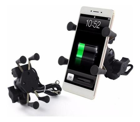Imagem de Suporte De Celular Smartphone Para Moto Com Carregador USB Suporte Aranha Garra