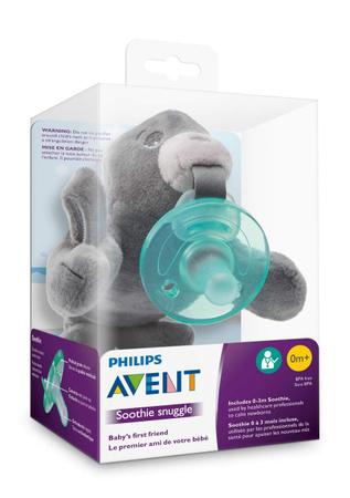 Suporte de chupeta com pelúcia removível, seguro e macio para bebês, 0m+ - Philips AVENT Imagem de Suporte de chupeta com pelúcia removível, seguro e macio para bebês, 0m+