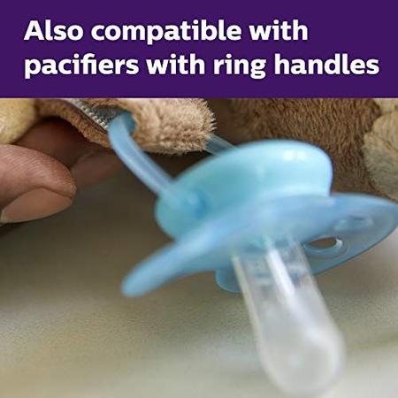Suporte de chupeta com pelúcia removível, seguro e macio para bebês, 0m+ - Philips AVENT Imagem de Suporte de chupeta com pelúcia removível, seguro e macio para bebês, 0m+