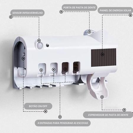 Imagem de Suporte De Escovas Com Dispensador Automático E Uv