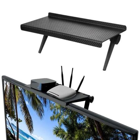 Imagem de Suporte de Mesa Ajustável para TV e Monitor - Prateleira Organizadora