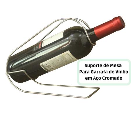 Imagem de Suporte de Mesa para Garrafa de Vinho em Aço Cromado