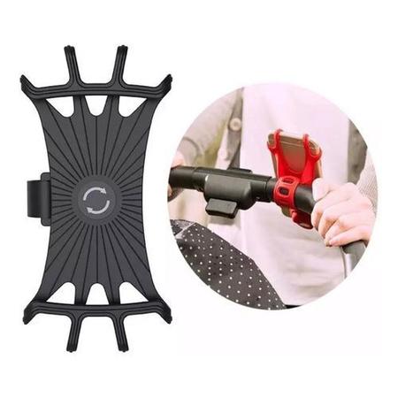 Imagem de Suporte De Moto E Bike De Silicone 360 Universal Pra Celular