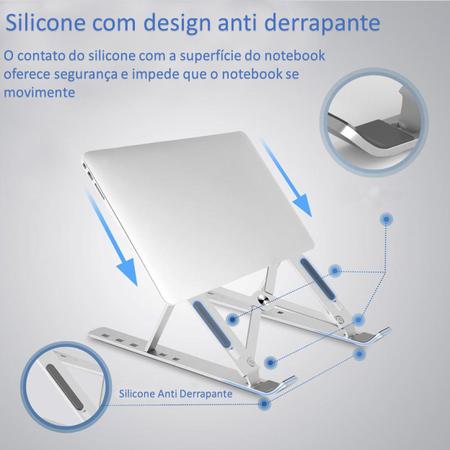 Imagem de Suporte De Notebook Articulado Aluminio Dobrável Ergonomico