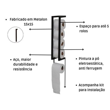 Imagem de Suporte de parede para Papel Higienico Liz em Aço