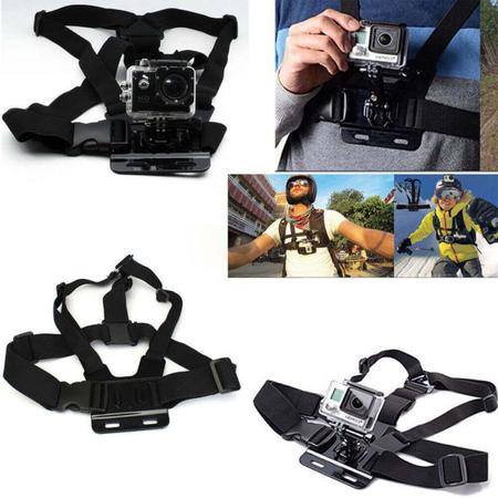 Imagem de Suporte de Peito Peitoral Ajustável P/ Camera Esportiva Eken H9R Sjcam Moto Bike Cinturão Chest Mount Sport