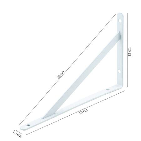 Imagem de Suporte de Prateleira Branco Leve Mão Francesa 20 cm Thompson