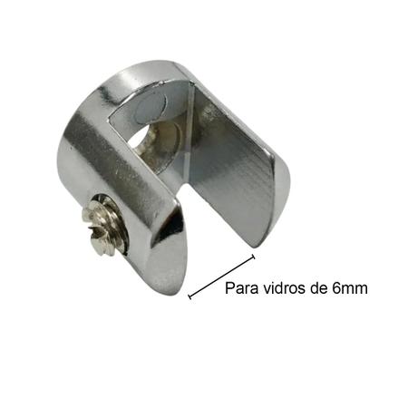 Imagem de Suporte fenda cromado 6 mm boca de jacaré para prateleiras