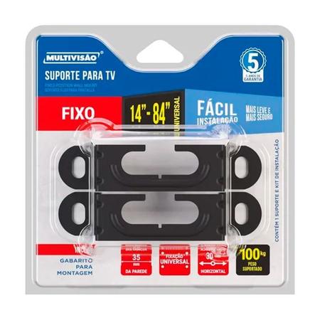 Imagem de Suporte Fixo para TV 14'' até 84'' Multivisão Preto Blister