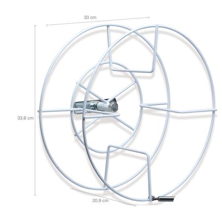 Imagem de Suporte Giratório Enrolador De Mangueira Jardim Parede Aço