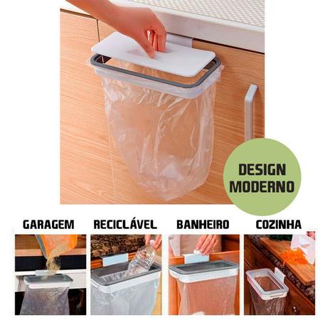 Imagem de Suporte Inteligente Saco De Lixo Portátil P/ Porta Cozinha