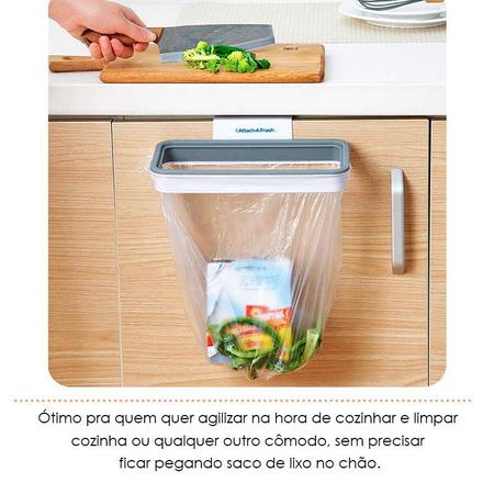 Imagem de Suporte Inteligente Saco De Lixo Portátil P/ Porta Cozinha