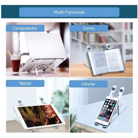 Imagem de Suporte Laptop Celular Tablet Livro Alumínio Dobrável