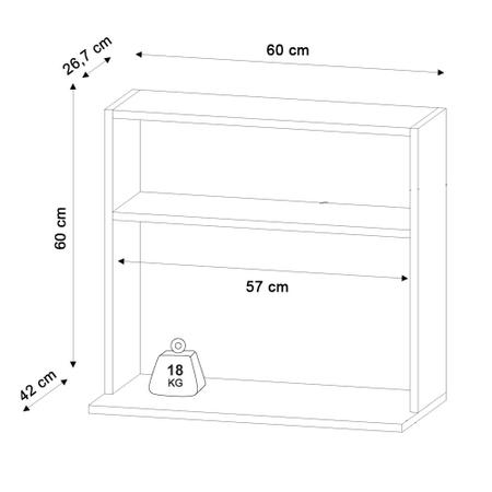 Imagem de Suporte Microondas com Nicho Porta Tempero para Cozinha Louis 60cm M12 - D'Rossi