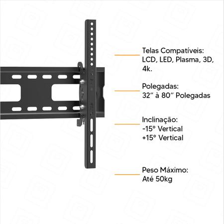 Imagem de Suporte Movel de TV Sumay SPTA  32/80 de 32"a 80" polegadas - Preto