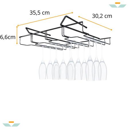 Imagem de Suporte Móvel Para Taças Armário Cozinha Porta 12 Taças Aço