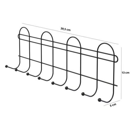 Imagem de Suporte Multiuso Cabide Parede 8 Ganchos Aramado