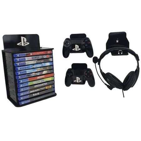 Suporte Organizador Games Ps4 ps5 porta Headset Porta Controle e jogos -  avui.ideias - Outros Games - Magazine Luiza