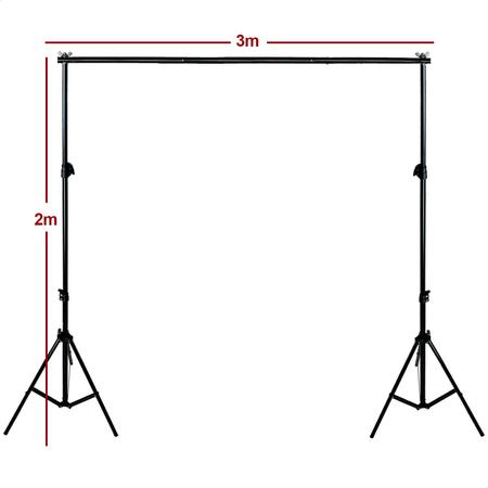 Imagem de Suporte P/ Fundo Infinito Fotográfico Chroma Key 2 Tripés Barra 3m T-Photo