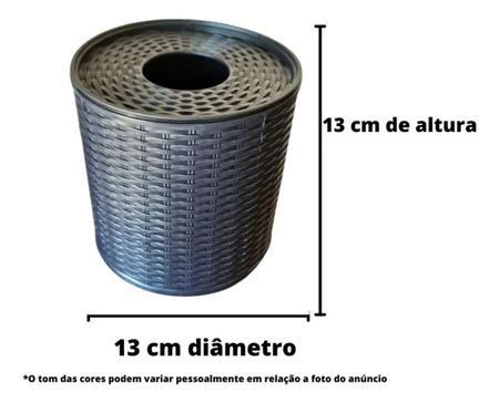 Imagem de Suporte p Papel Higiênico Plástico Rattan Preto Panmby