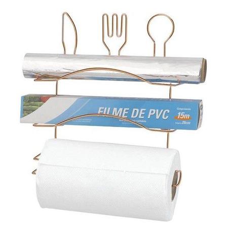 Imagem de Suporte para 3 Rolos de PAPEL/ALUMINIO Rose GOLD ARTHI 2223