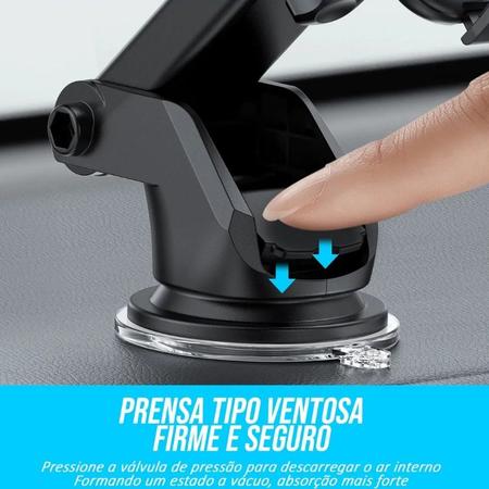 Imagem de Suporte Para Celular Smartphone Gps Veicular Carro Automotivo Ventosa Universal Painel Vidro