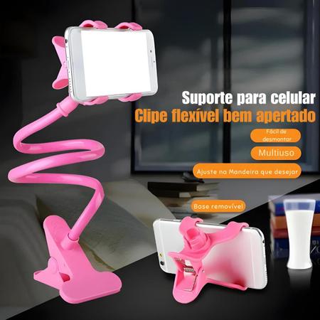 Imagem de Suporte para Celular Universal Articulado Mesa Flexível Presilha 360 Giratório