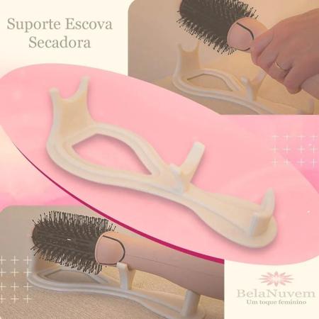 Imagem de Suporte para Escova Secadora cabelo Bela Nuvem rosa, natural, preto