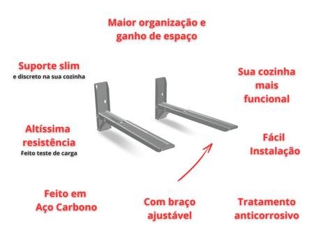 Imagem de Suporte Para Micro ondas E Forno Reforçado Cinza