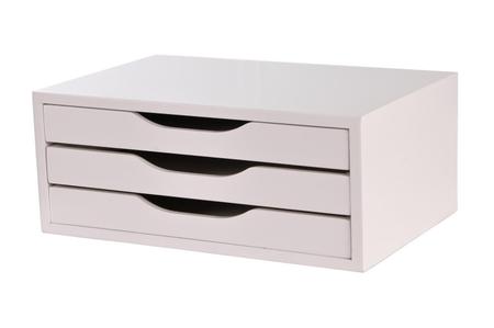 Imagem de Suporte Para Monitor Com 3 Gavetas Em Mdf Branco