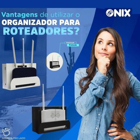 Caixa Organizadora Com Suporte de Roteador Wi-fi Onix Preto - ONIX SECURITY  - Caixa Organizadora - Magazine Luiza