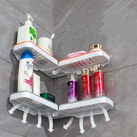 Imagem de Suporte para Shampoo Organizador Prateleira Cantoneira Multiuso Para Creme Sabonete Box Canto Rack