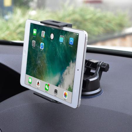 Imagem de Suporte Para Tablet iPad Smartphone Celular GPS Veicular Automotivo Carro Tipo Ventosa 6 a 11 Polegadas