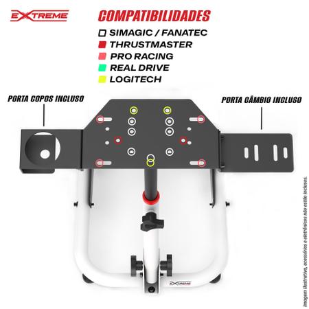 Suporte Para Volante Cockpit Simulador SPRO Logitech G27,G29,G920,G923,  Fanatec, Thrustmaster - Extreme Simracing - Controle Simulador - Magazine  Luiza