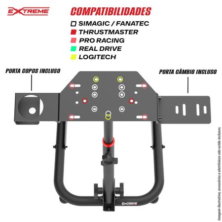 Imagem de Suporte Para Volante Cockpit Simulador SPRO Logitech G27,G29,G920,G923, Fanatec, Thrustmaster