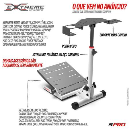 Suporte Para Volante Cockpit Simulador SPRO Logitech G27,G29,G920,G923,  Fanatec, Thrustmaster - Extreme Simracing - Controle Simulador - Magazine  Luiza