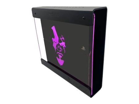 Imagem de Suporte Parede Iluminado Shield Ps4 FAT Preto - Rosa - God Of War (face)