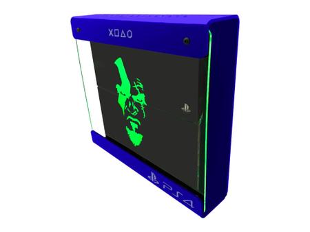 Imagem de Suporte Parede Iluminado Shield Ps4 PRO - Azul - Verde - God Of War (face)