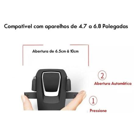 Imagem de Suporte Porta Celular Gps Universal Carro Trava Automática Rotação 360º Painel Veicular MTG-011