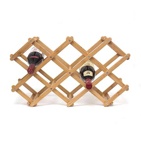 Imagem de Suporte porta garrafa vinho espumante garrafeiro colmeia bambu organizador mini adega portátil mesa