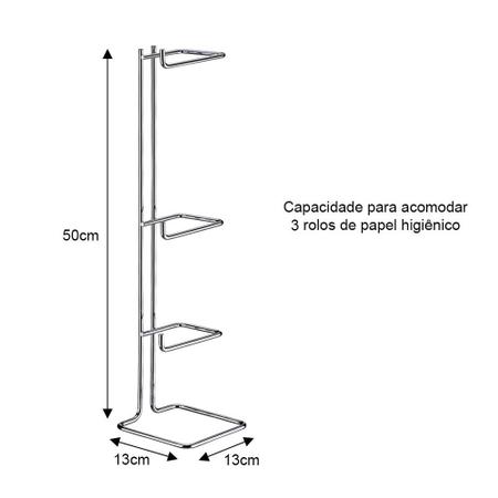 Porta Papel Higiênico De Chão Suporte Papeleira Cromado ARM