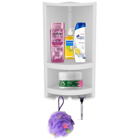 Imagem de Suporte Porta Shampoo Branco + Kit Para Banheiro 5 Pçs