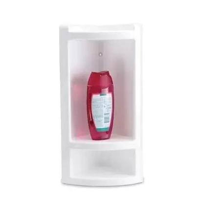 Imagem de Suporte porta shampoo sabonete cantoneira organizadora dupla para banheiro box branca 