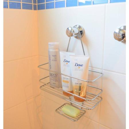 Imagem de Suporte Porta Shampoo Sabonete Encaixe no Registro Banheiro Luxo